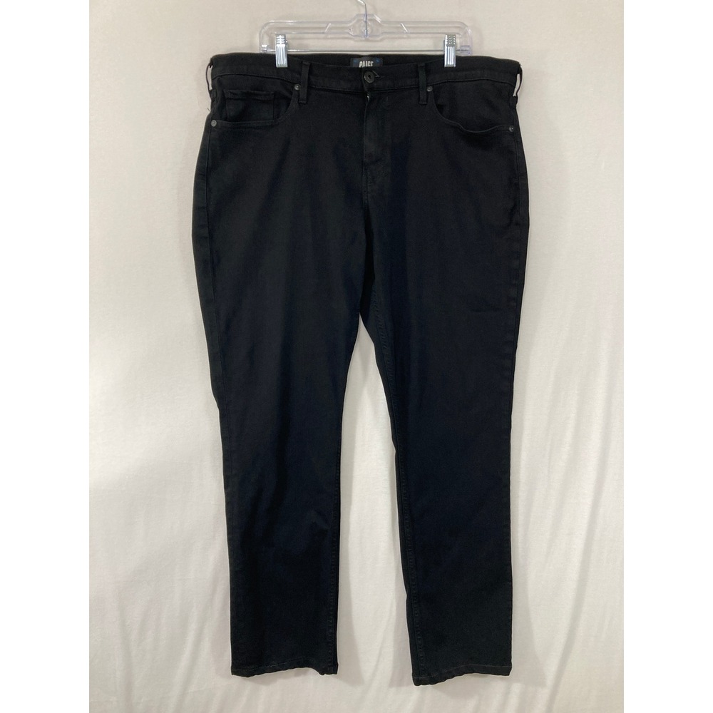 Paige Federal Slim Straight Jeans size 38x30 Black Denim Casual Stretch